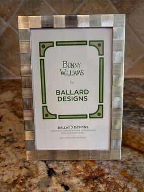 Bunny Williams for Ballard Designs Silver Ribbed Picture Frame
